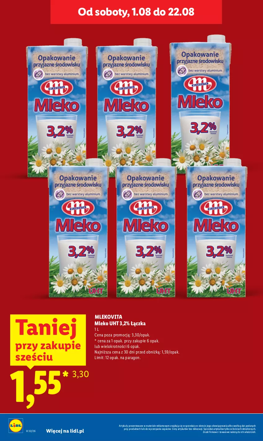 Gazetka promocyjna Lidl - Gazetka ważna od 3.08 do 5.08 - ważna 03.08 do 05.08.2026 - strona 10 - produkty: Mleko, Mlekovita