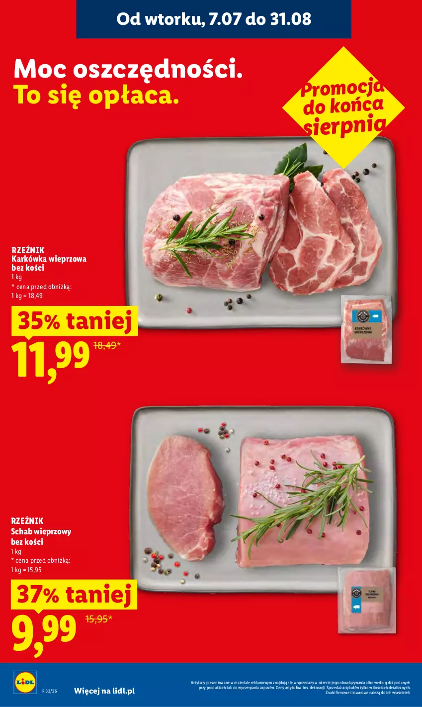 Gazetka promocyjna Lidl - Gazetka ważna od 3.08 do 5.08 - ważna 03.08 do 05.08.2026 - strona 14 - produkty: Karkówka wieprzowa, Schab wieprzowy