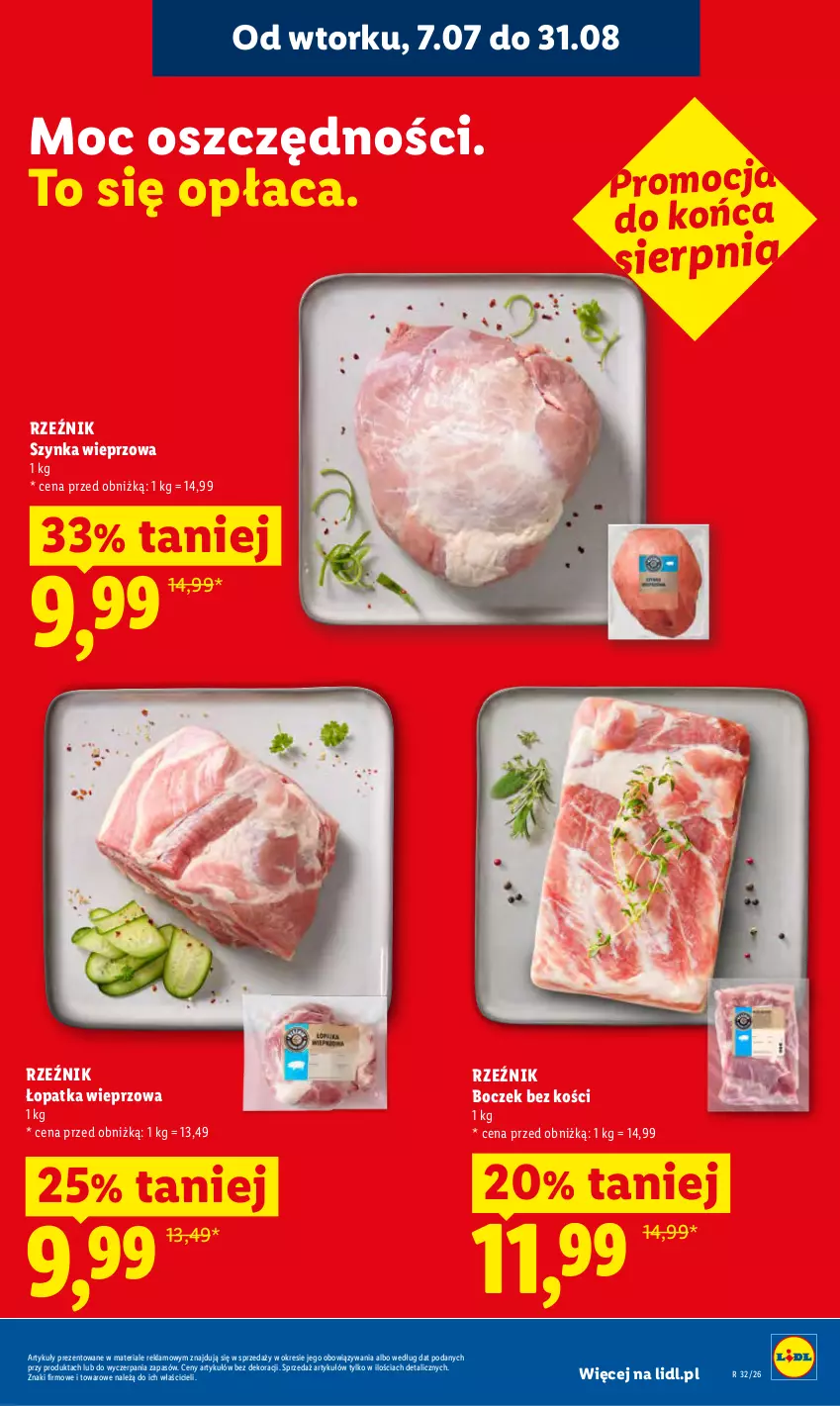 Gazetka promocyjna Lidl - Gazetka ważna od 3.08 do 5.08 - ważna 03.08 do 05.08.2026 - strona 15 - produkty: Boczek, Boczek bez kości, Szynka, Szynka wieprzowa