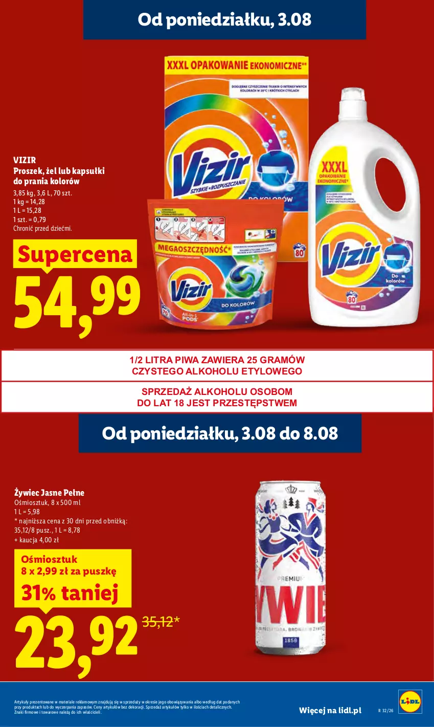 Gazetka promocyjna Lidl - Gazetka ważna od 3.08 do 5.08 - ważna 03.08 do 05.08.2026 - strona 23 - produkty: Gra, Kapsułki do prania, Piwa, Vizir