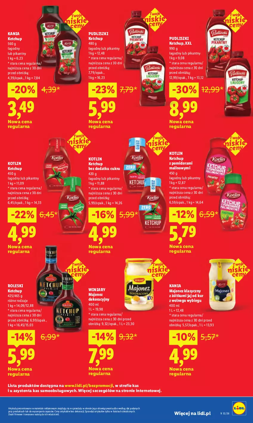Gazetka promocyjna Lidl - Gazetka ważna od 3.08 do 5.08 - ważna 03.08 do 05.08.2026 - strona 33 - produkty: Ketchup, Kotlin, Majonez, Pudliszki, Winiary