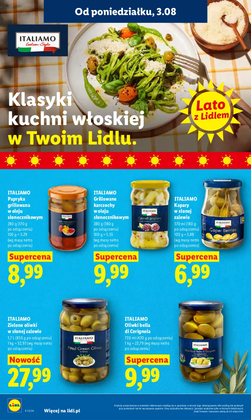 Gazetka promocyjna Lidl - Gazetka ważna od 3.08 do 5.08 - ważna 03.08 do 05.08.2026 - strona 54 - produkty: Bell, Bella, Grill, Kapary, Karczochy, Olej, Oliwki, Papryka, Papryka grillowana