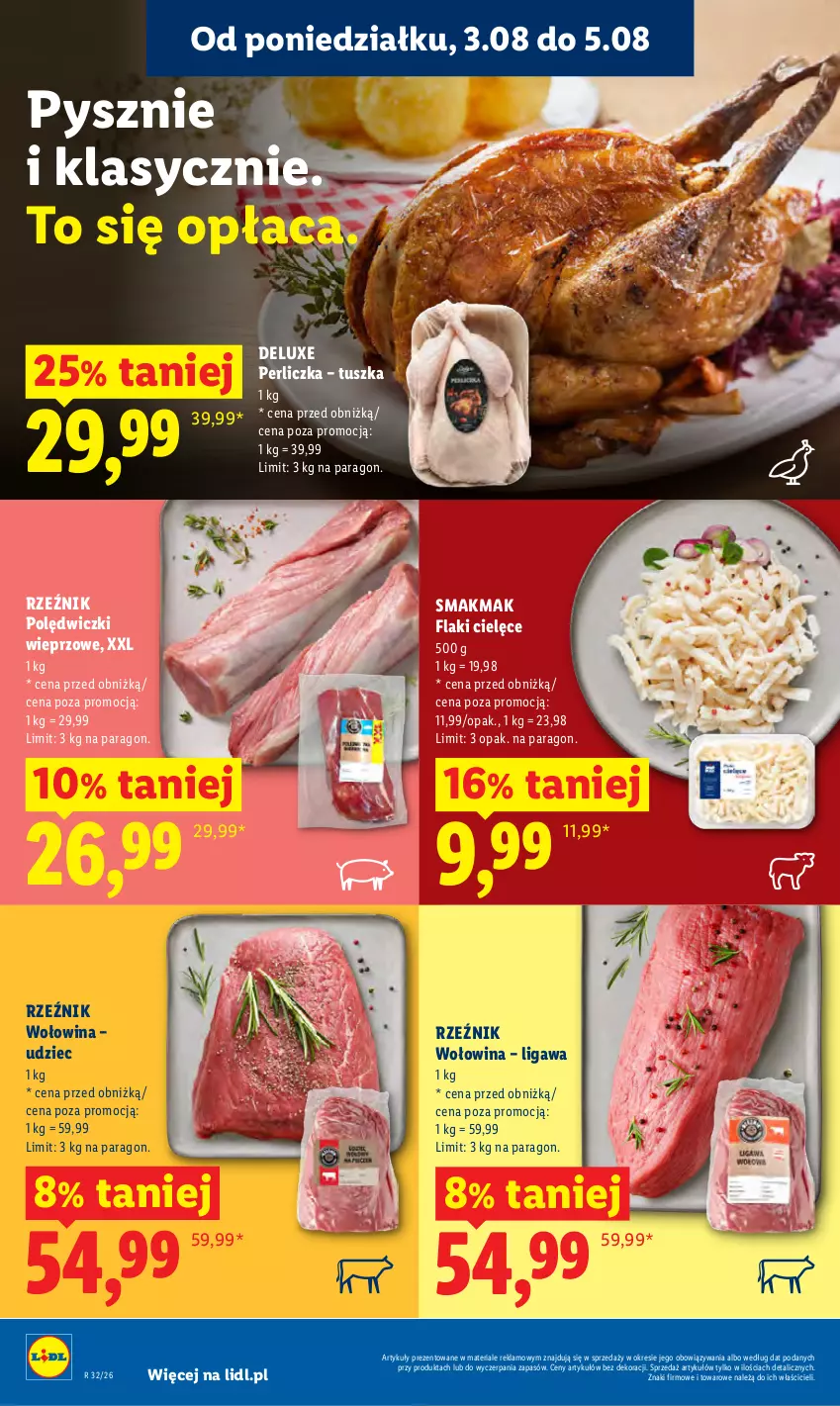 Gazetka promocyjna Lidl - Gazetka ważna od 3.08 do 5.08 - ważna 03.08 do 05.08.2026 - strona 66 - produkty: Flaki, Perliczka, Tusz, Wołowina