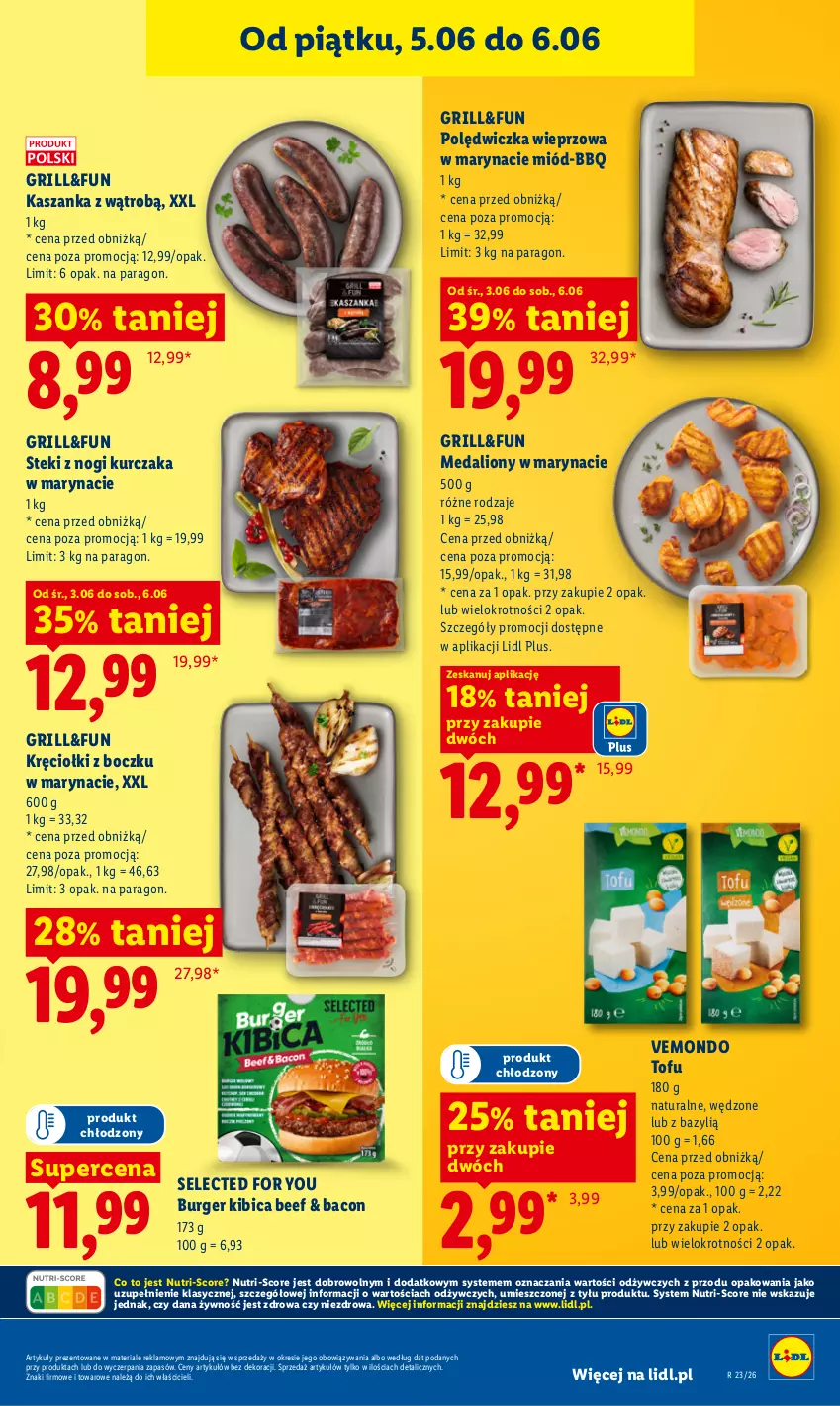 Gazetka promocyjna Lidl - Gazetka ważna od 5.06 do 6.06 - ważna 05.06 do 06.06.2026 - strona 45 - produkty: Bazyl, BIC, Burger, Grill, Kasza, Kaszanka, Kurczak, Lion, Miód, Polędwiczka wieprzowa, Stek, Tofu