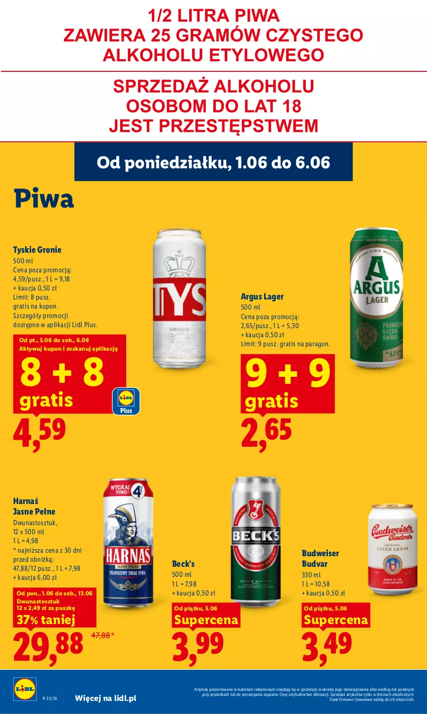 Gazetka promocyjna Lidl - Gazetka ważna od 5.06 do 6.06 - ważna 05.06 do 06.06.2026 - strona 68 - produkty: Gra, Harnaś, Piwa, Ser, Tyskie