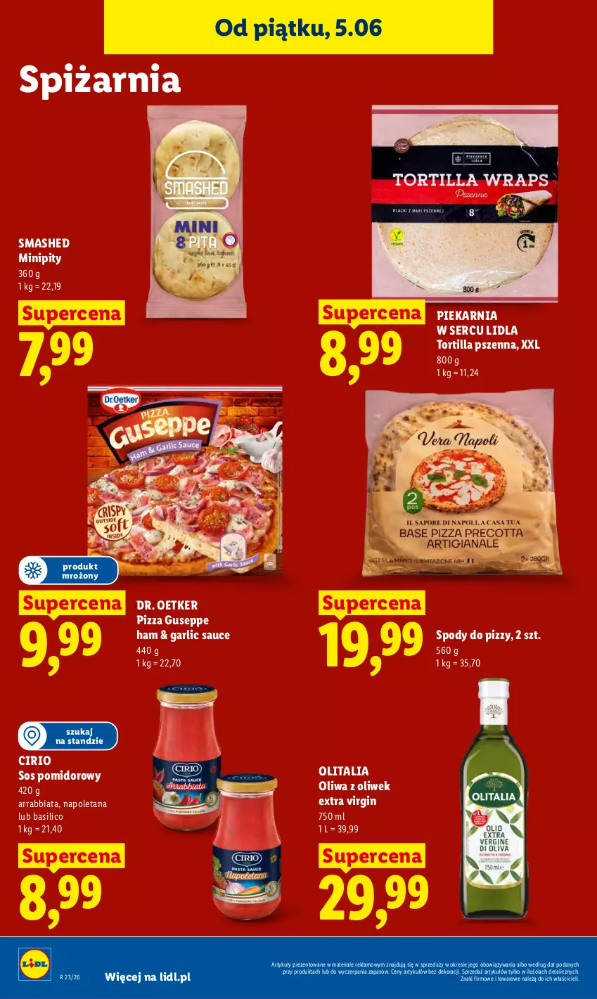Gazetka promocyjna Lidl - Gazetka ważna od 5.06 do 6.06 - ważna 05.06 do 06.06.2026 - strona 80 - produkty: Dr. Oetker, Gin, Oliwa, Oliwa z oliwek, Pizza, Ser, Sos, Sos pomidorowy, Tortilla