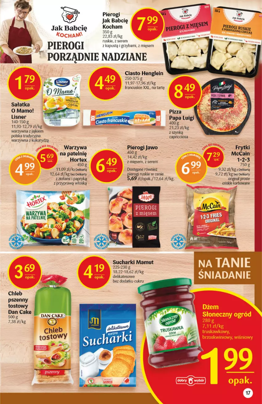 Gazetka promocyjna Delikatesy Centrum - Gazetka DC41 n. fresh - ważna 14.10 do 20.10.2021 - strona 17 - produkty: Chleb, Dan Cake, Frytki, Gin, Hortex, Kapustą, Koc, Lisner, Pierogi, Pizza, Por, Sałat, Sałatka, Ser, Warzywa