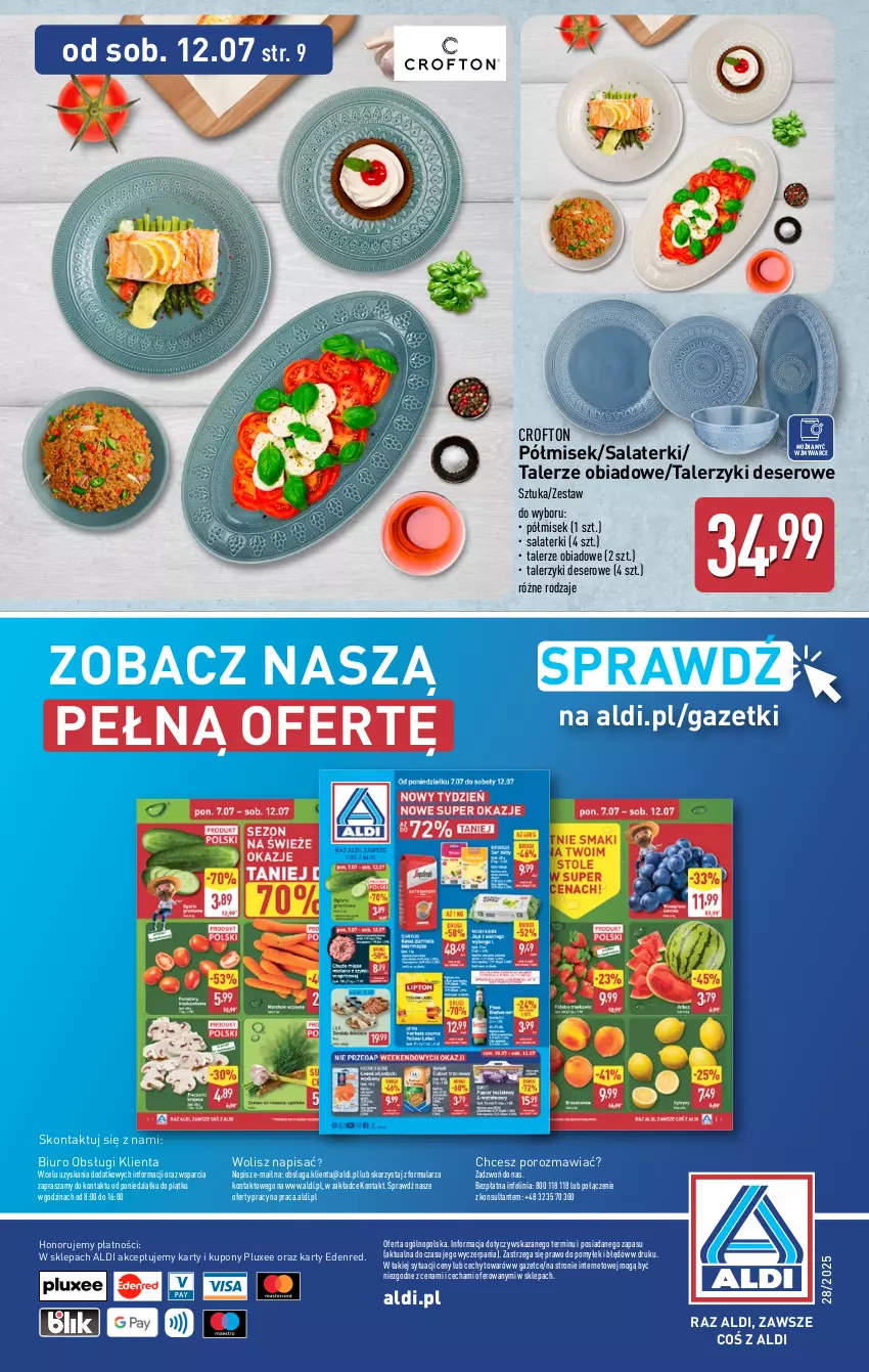 Gazetka promocyjna Aldi - Artykuły przemysłowe i tekstylia - ważna 09.07 do 12.07.2025 - strona 14 - produkty: Biuro, Deser, O nas, Por, Ser, Talerz, Talerzyk
