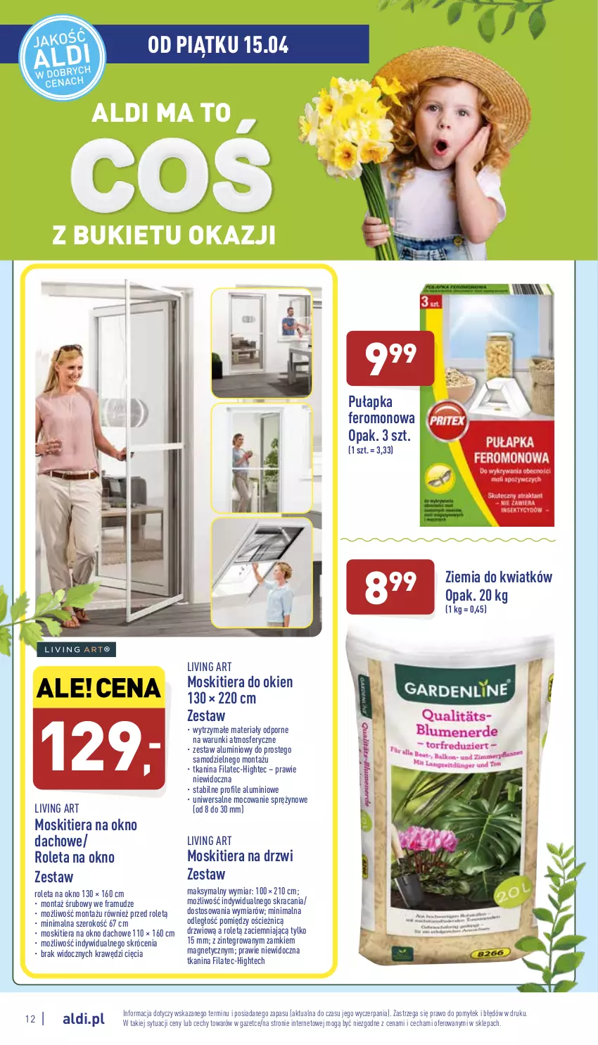 Gazetka promocyjna Aldi - Katalog Moda i Dom - ważna 13.04 do 16.04.2022 - strona 12 - produkty: Bukiet, Drzwi, Okno, Por, Roleta