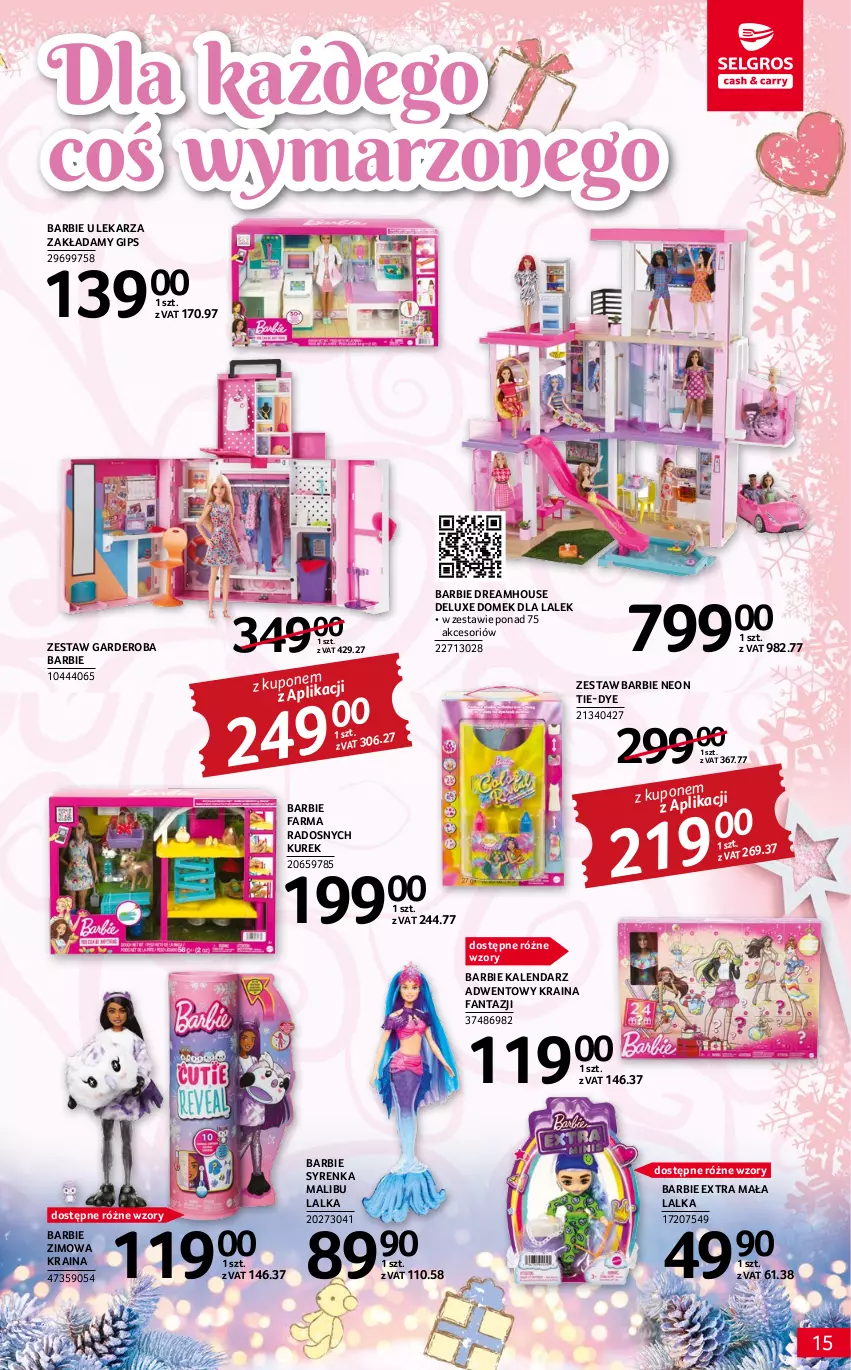 Gazetka promocyjna Selgros - Katalog Zabawki - ważna 17.11 do 30.11.2022 - strona 15 - produkty: Barbie, Domek dla lalek, Fa, Fanta, Kalendarz, Kalendarz adwentowy, Lalka, Malibu