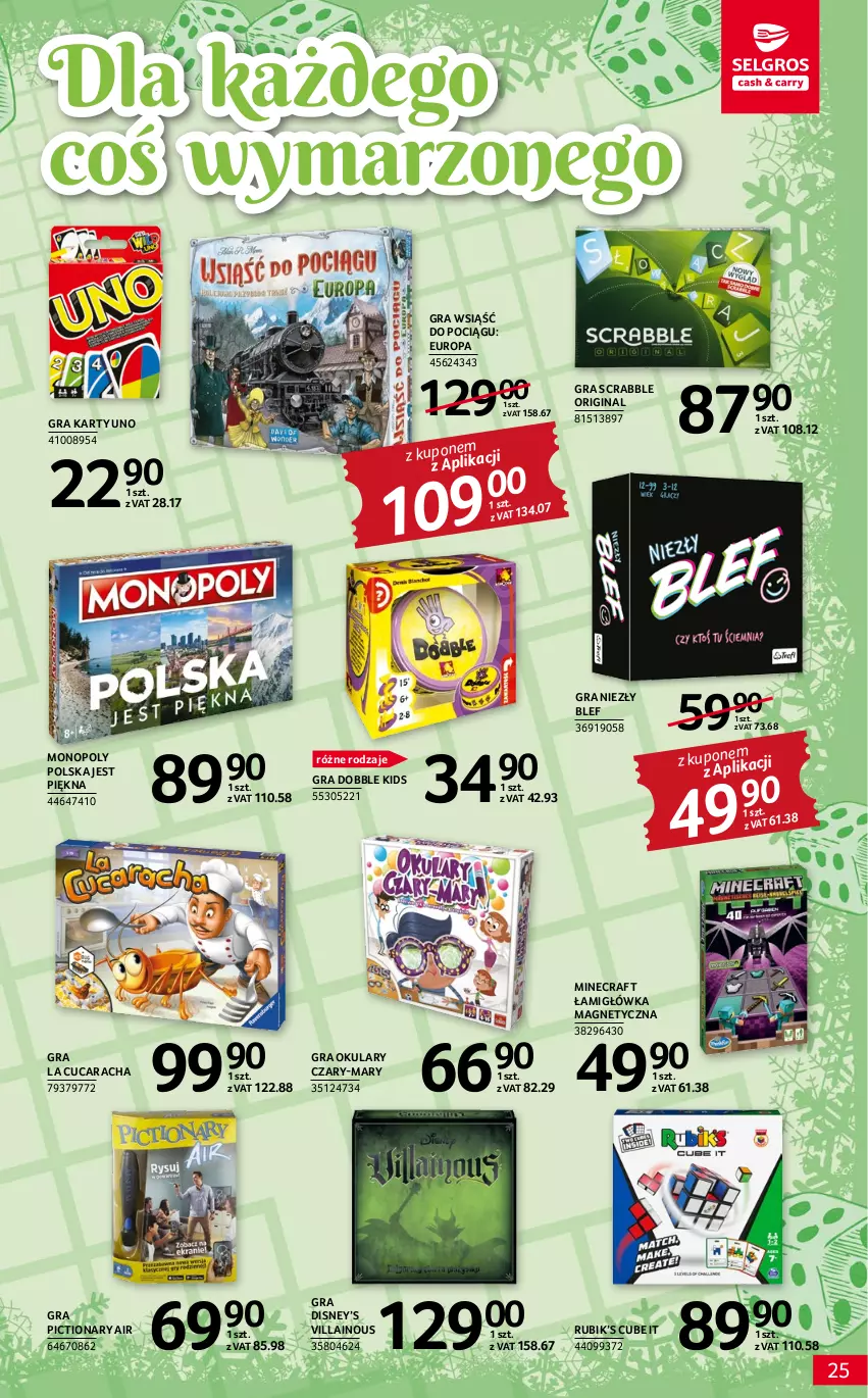 Gazetka promocyjna Selgros - Katalog Zabawki - ważna 17.11 do 30.11.2022 - strona 25 - produkty: Disney, Gin, Gra, Minecraft, Monopoly, Pociąg, Scrabble
