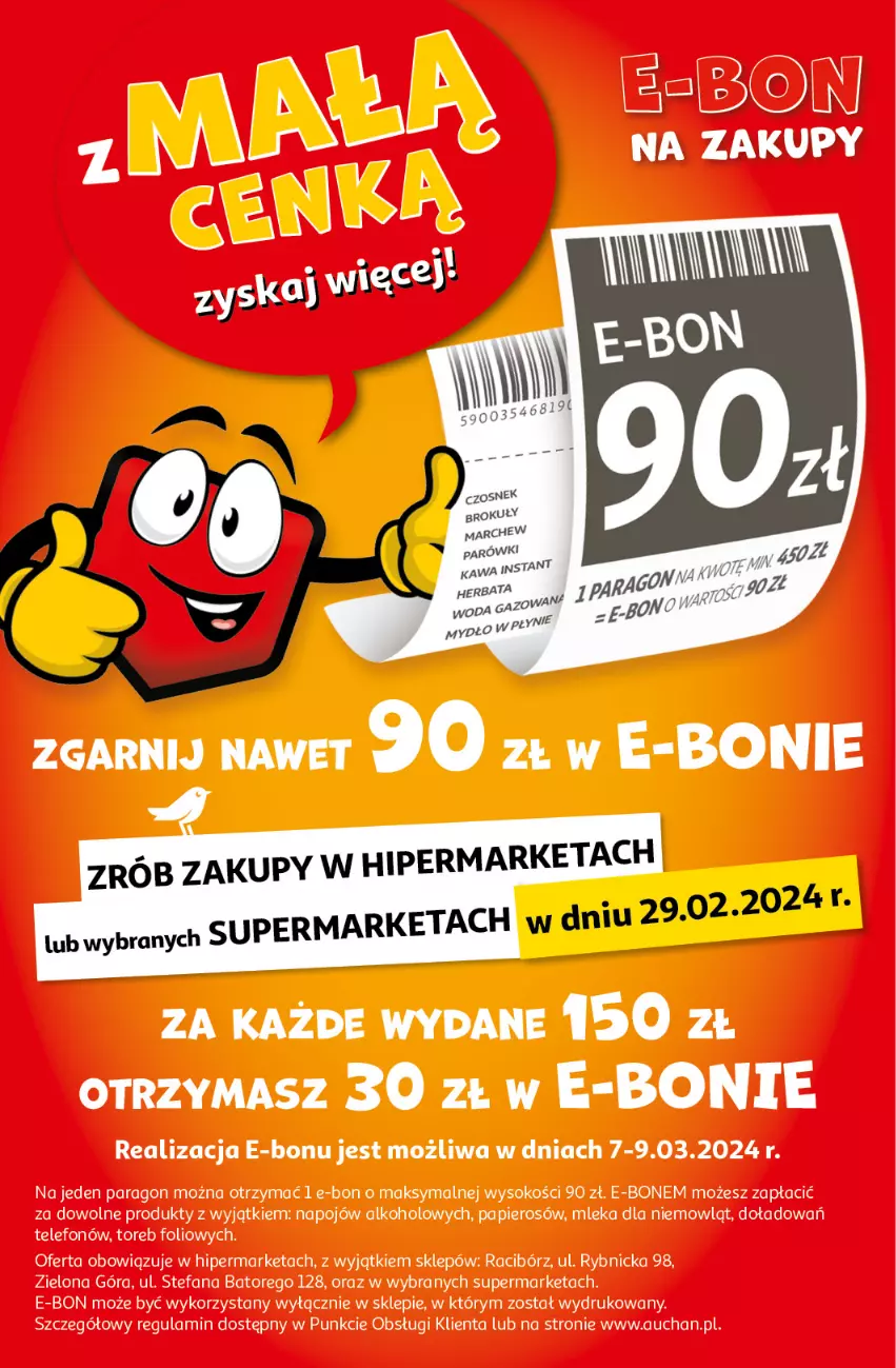 Gazetka promocyjna Auchan - Gazetka z MAŁĄ CENKĄ dźwigniesz więcej! Supermarket Auchan - ważna 29.02 do 06.03.2024 - strona 2 - produkty: Fa, Papier, Sok