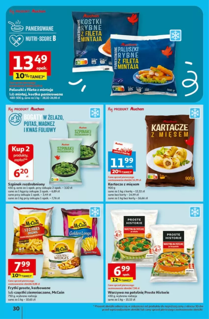 Gazetka promocyjna Auchan - ważna 01.02 do 07.02.2024 - strona 24 - produkty: Frytki, McCain, Szpinak, Warzywa