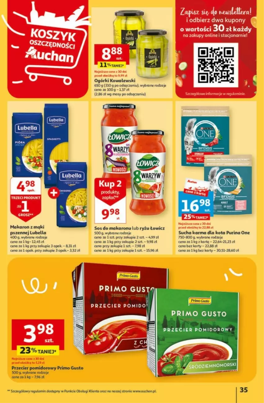 Gazetka promocyjna Auchan - ważna 01.02 do 07.02.2024 - strona 29 - produkty: Bell, Bella, Lubella, Makaron, Pur, Purina, Ryż, Sos, Sos do makaronu, Sucha karma