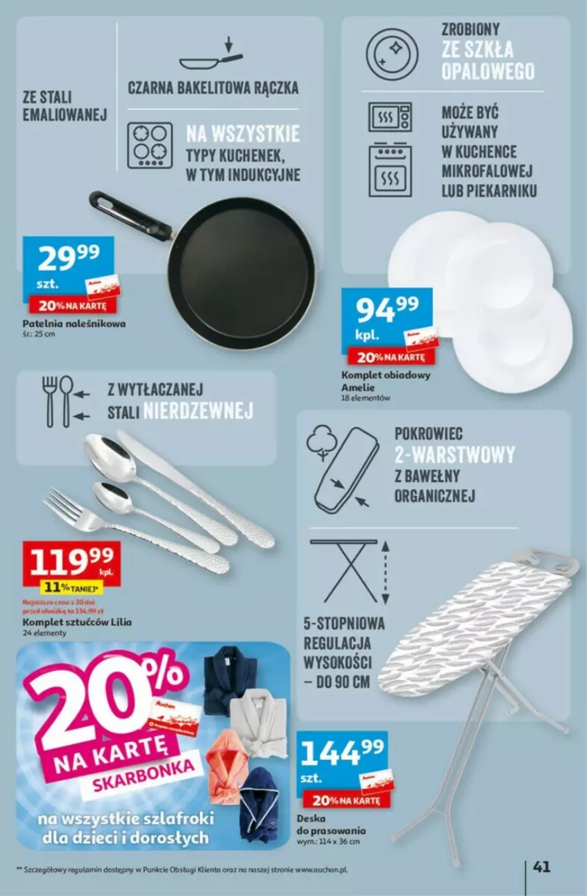 Gazetka promocyjna Auchan - ważna 01.02 do 07.02.2024 - strona 36 - produkty: Deska do prasowania, Fa, Komplet obiadowy, Patelnia, Piekarnik, Pokrowiec, Sok, Top