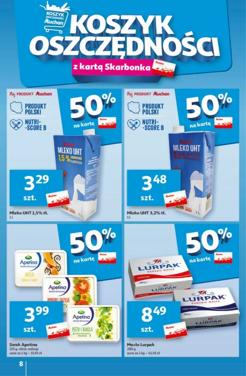 Gazetka promocyjna Auchan - ważna 01.02 do 07.02.2024 - strona 55 - produkty: Lurpak, Masło, Mleko, Ser, Serek