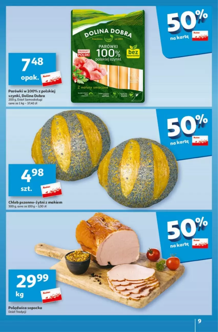 Gazetka promocyjna Auchan - ważna 01.02 do 07.02.2024 - strona 56 - produkty: Chleb, Parówki, Polędwica