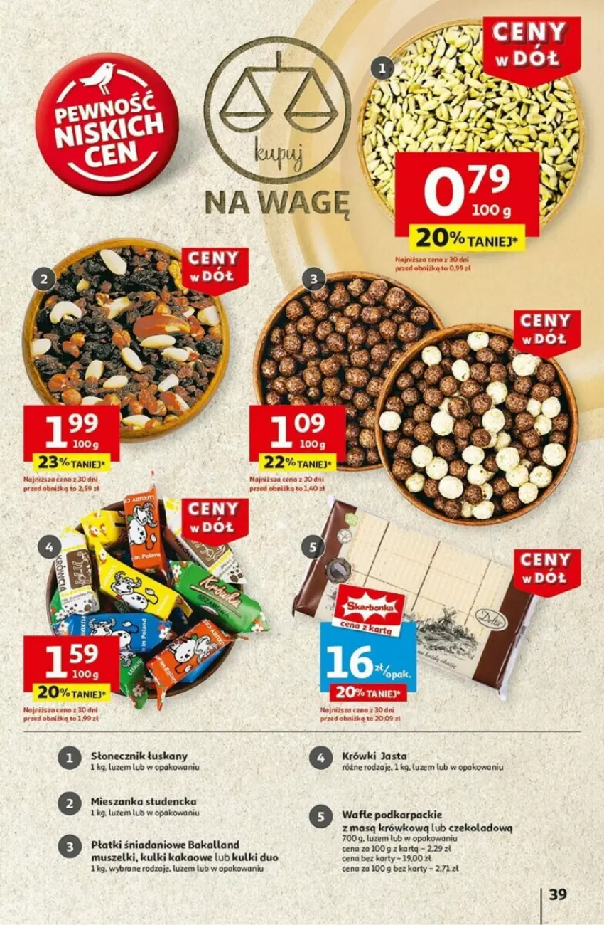 Gazetka promocyjna Auchan - ważna 02.01 do 08.01.2025 - strona 36 - produkty: Bakalland, Danio, Kakao, Karp, Mieszanka studencka, Mus, Wafle