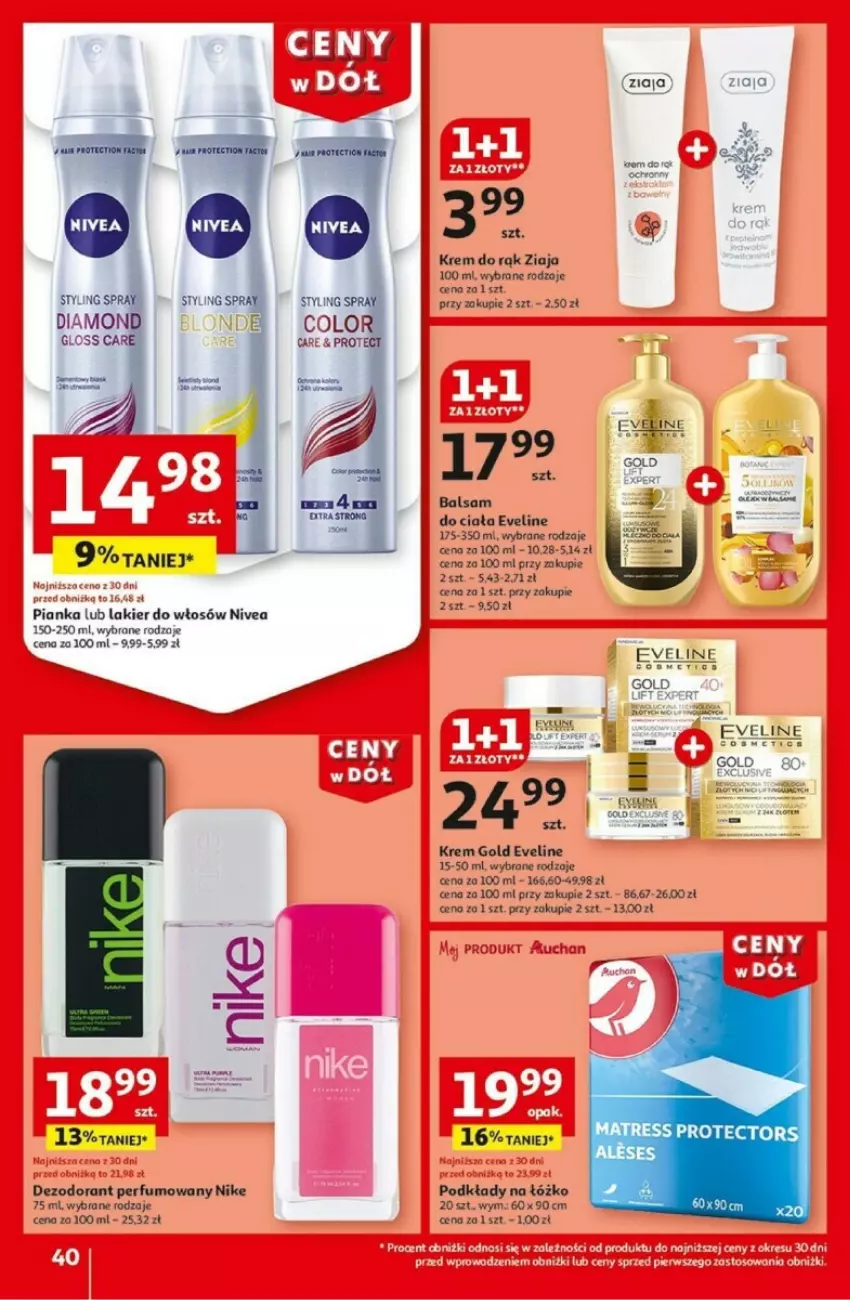 Gazetka promocyjna Auchan - ważna 02.01 do 08.01.2025 - strona 37 - produkty: Balsam do ciała, Dezodorant, Eveline, Fa, Krem do rąk, Lakier, Lakier do włosów, Nike, Nivea, Orka, Perfum, Podkład, Ziaja