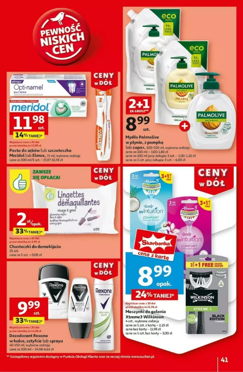 Gazetka promocyjna Auchan - ważna 02.01 do 08.01.2025 - strona 38 - produkty: Chusteczki, Dezodorant, Elmex, Fa, JBL, Makijaż, Mydło, Palmolive, Rexona, Szczoteczka, Tera