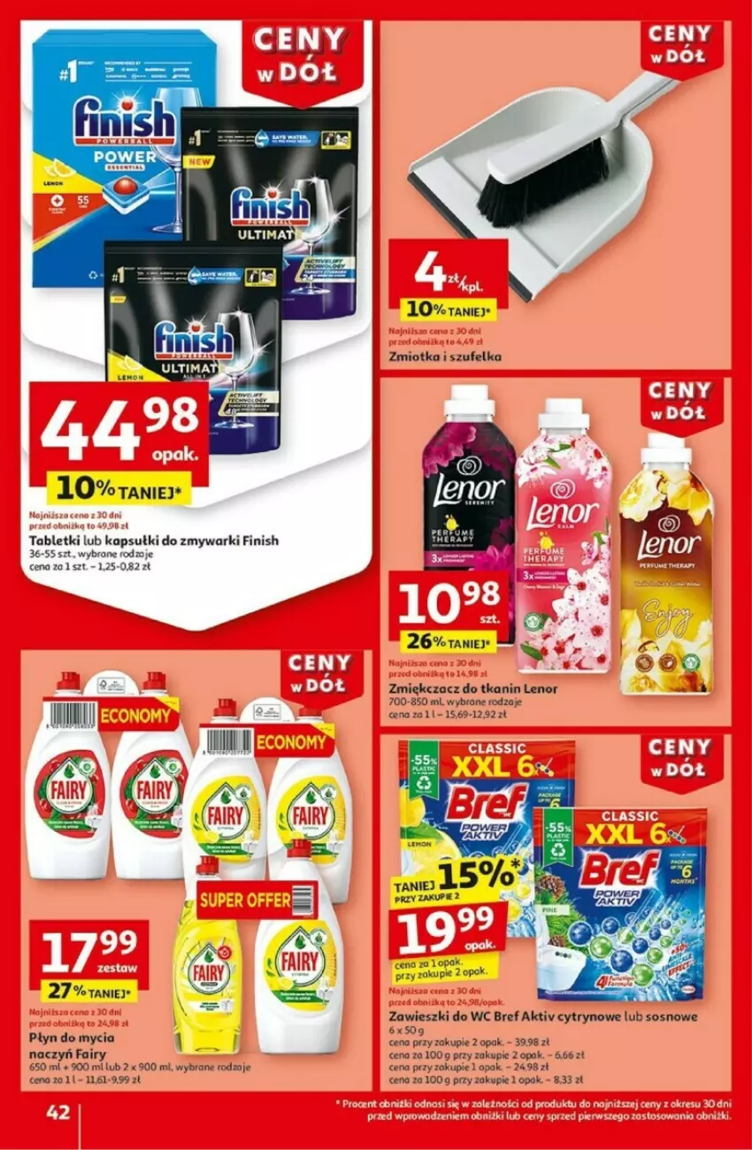 Gazetka promocyjna Auchan - ważna 02.01 do 08.01.2025 - strona 39 - produkty: Bref, Do mycia naczyń, Fa, Fairy, Finish, Lenor, Płyn do mycia, Płyn do mycia naczyń, Sos, Szufelka, Tablet, Zawieszki, Zmywarki