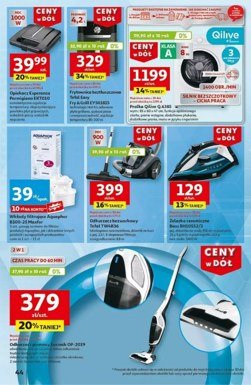 Gazetka promocyjna Auchan - ważna 02.01 do 08.01.2025 - strona 48 - produkty: Aquaphor, Fa, Grill, Odkurzacz, Pralka, Rura, Szczotka, Tefal, Teleskop, Top