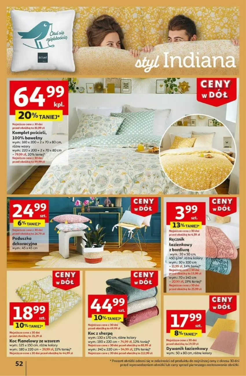 Gazetka promocyjna Auchan - ważna 02.01 do 08.01.2025 - strona 57 - produkty: Dywan, Dywanik, Dywanik łazienkowy, Koc, Komplet pościeli, Pościel, Ręcznik