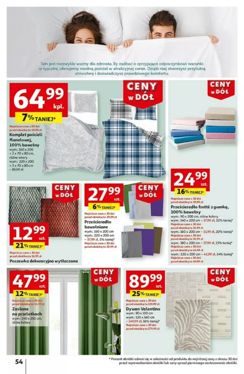 Gazetka promocyjna Auchan - ważna 02.01 do 08.01.2025 - strona 59 - produkty: Dywan, Komplet pościeli, Pościel, Poszewka, Prześcieradło, Zasłona