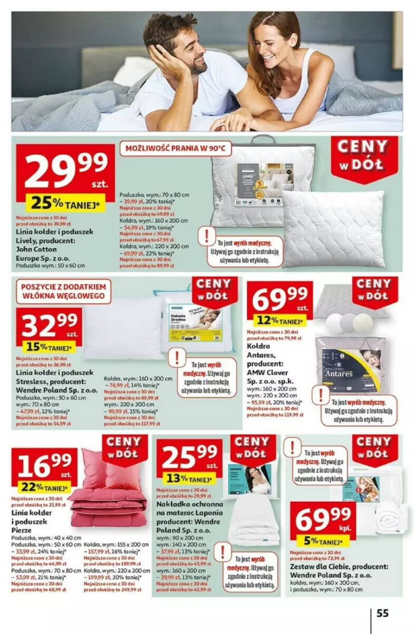 Gazetka promocyjna Auchan - ważna 02.01 do 08.01.2025 - strona 60 - produkty: Kołdra, Materac, Poduszka, Tera