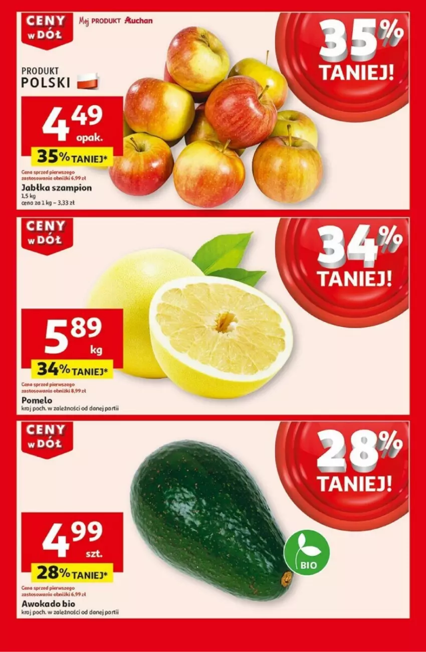 Gazetka promocyjna Auchan - ważna 02.01 do 08.01.2025 - strona 64 - produkty: Jabłka, Pomelo, Szampion