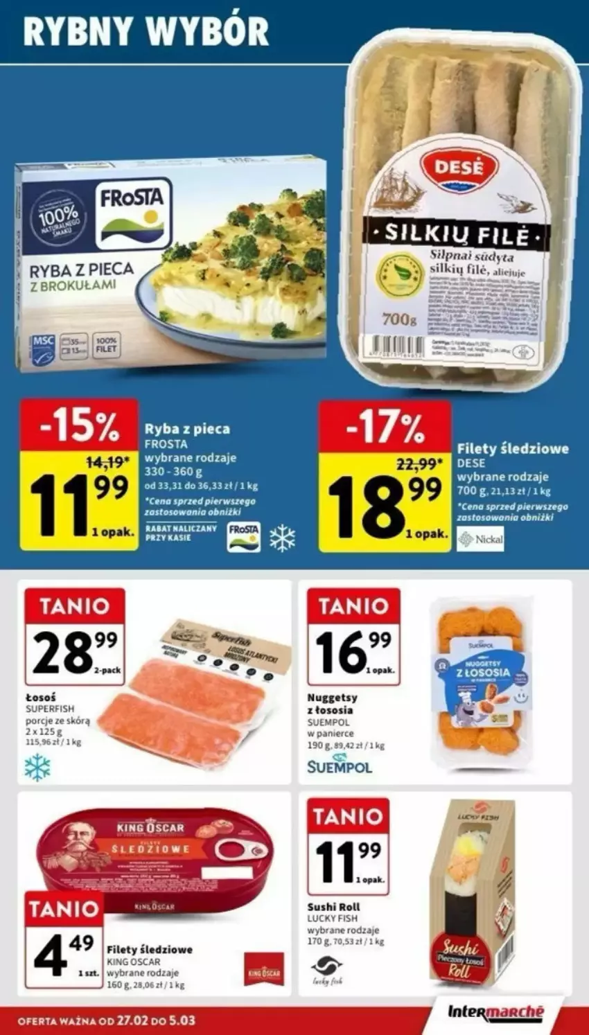 Gazetka promocyjna Intermarche - ważna 27.02 do 08.03.2025 - strona 11 - produkty: Frosta, Piec, Por, Ryba, Sos, Suempol, Sushi