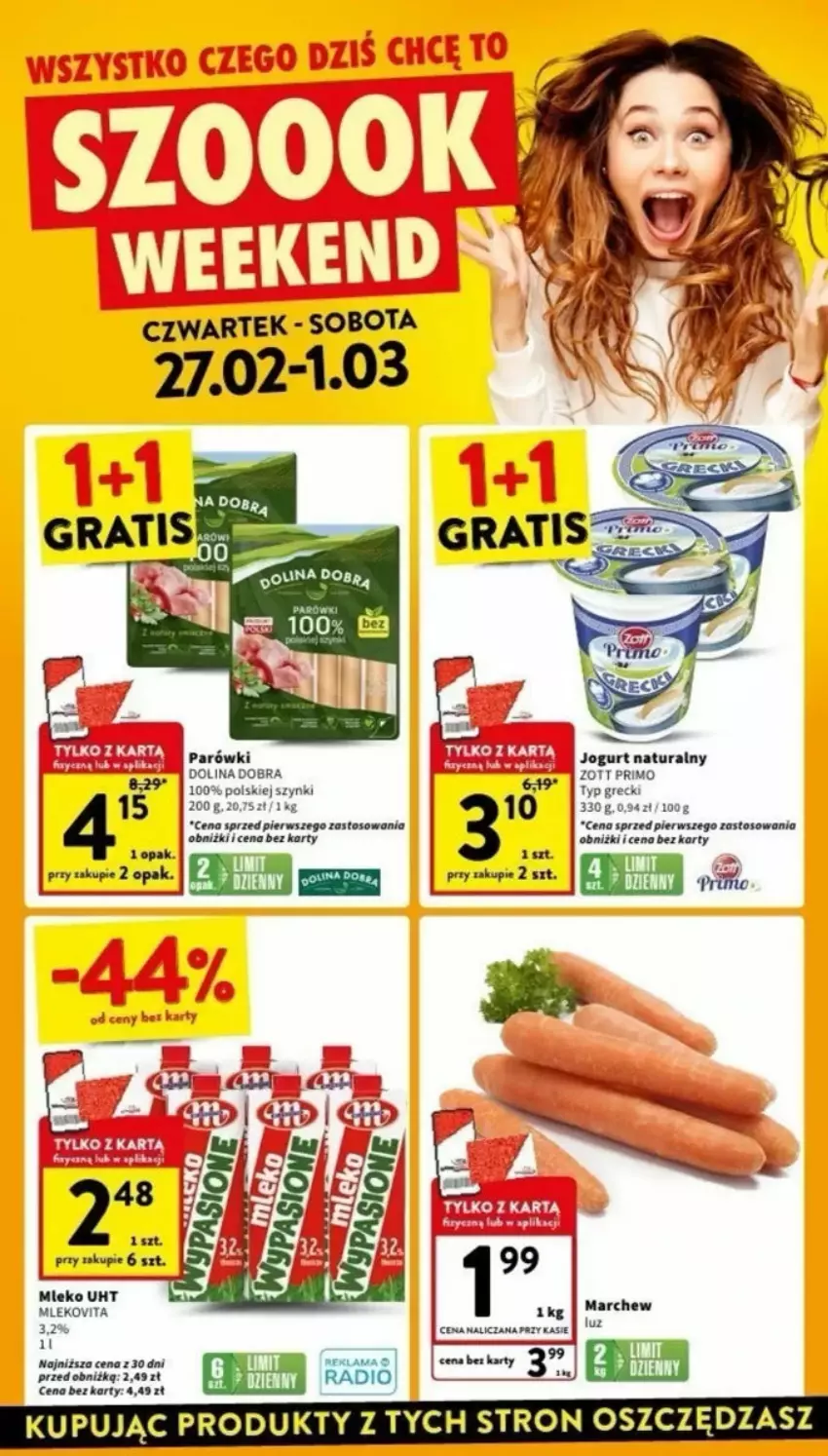 Gazetka promocyjna Intermarche - ważna 27.02 do 08.03.2025 - strona 12 - produkty: Fa, Mleko, Parówki, Zott, Zott Primo