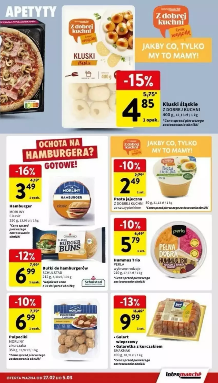 Gazetka promocyjna Intermarche - ważna 27.02 do 08.03.2025 - strona 14 - produkty: Burger, Gala, Galaretka, Hamburger, Hummus, Kurczak, Morliny, Mus