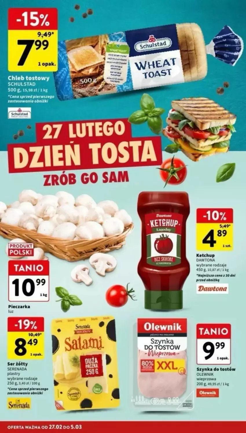 Gazetka promocyjna Intermarche - ważna 27.02 do 08.03.2025 - strona 17 - produkty: Chleb, Chleb tostowy, Dawtona, Olewnik, Piec, Ser, Sok, Szynka