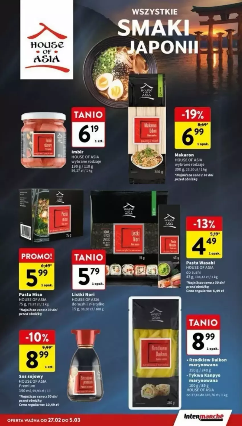 Gazetka promocyjna Intermarche - ważna 27.02 do 08.03.2025 - strona 18 - produkty: Fa, House of Asia, Imbir, LG, Makaron, Pasta wasabi, Sok, Sushi, Wasa