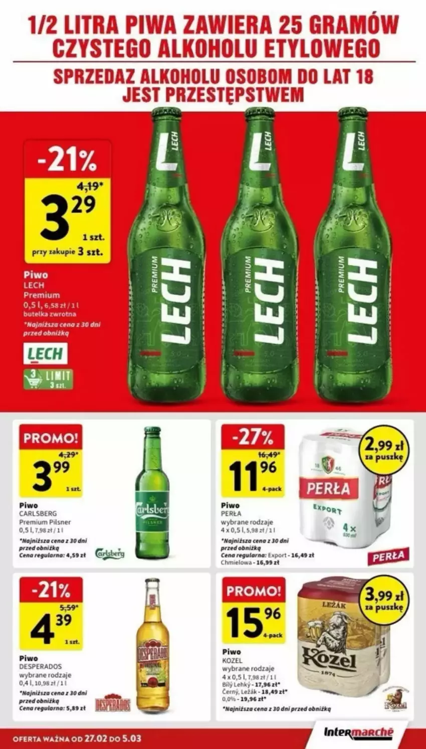 Gazetka promocyjna Intermarche - ważna 27.02 do 08.03.2025 - strona 27 - produkty: Carlsberg, Desperados, Gra, Perła, Piwo, Por