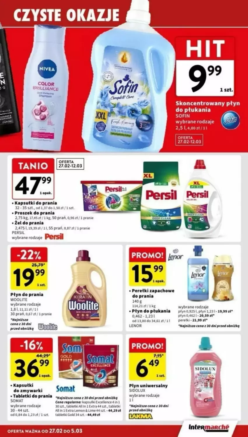 Gazetka promocyjna Intermarche - ważna 27.02 do 08.03.2025 - strona 31 - produkty: Kapsułki do prania, Lenor, Perełki zapachowe, Persil, Płyn do płukania, Płyn do prania, Proszek do prania, Sidolux, Somat, Tablet, Woolite, Zmywarki