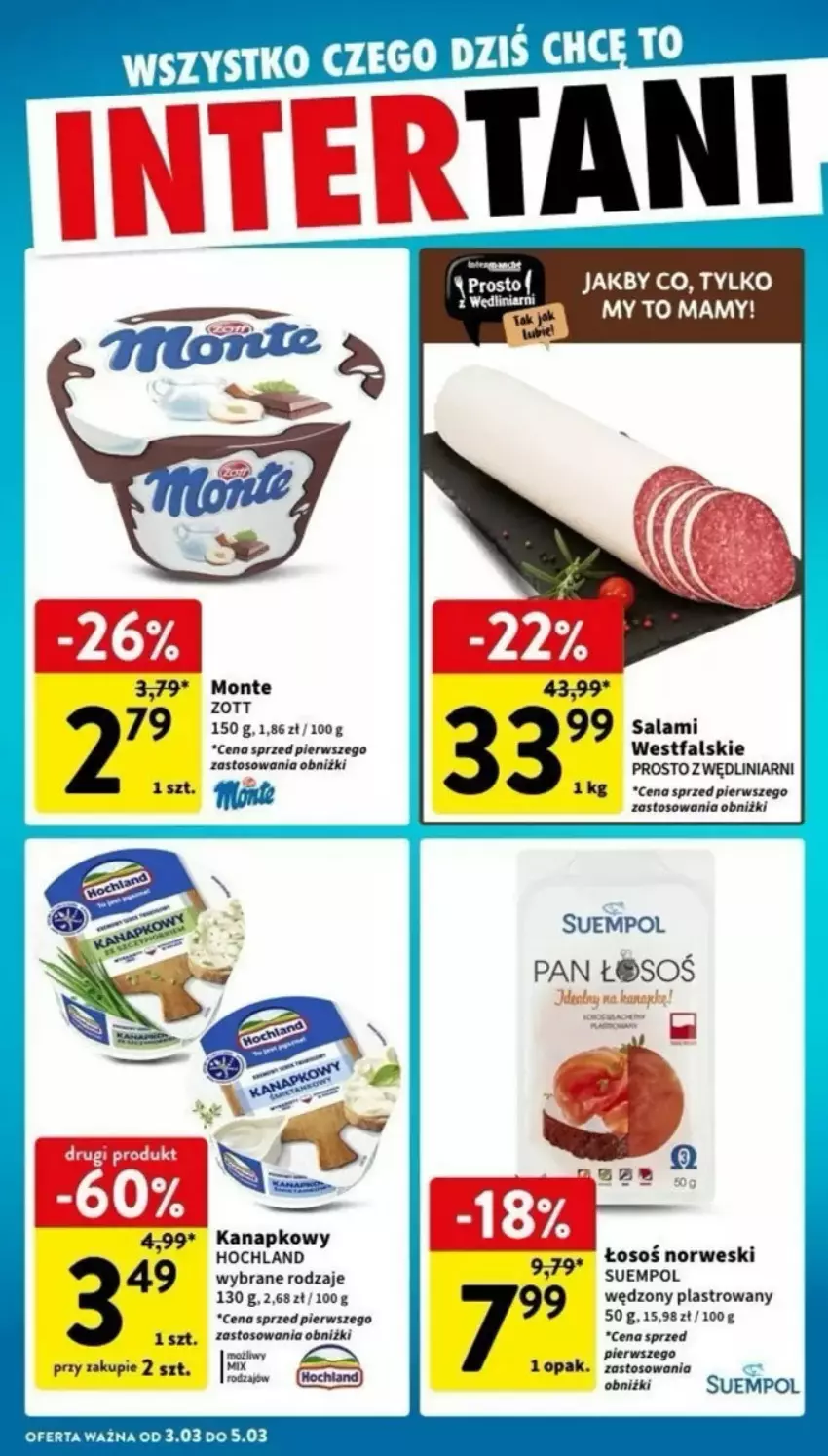 Gazetka promocyjna Intermarche - ważna 27.02 do 08.03.2025 - strona 37 - produkty: Fa, Hochland, Monte, Salami, Suempol, Zott