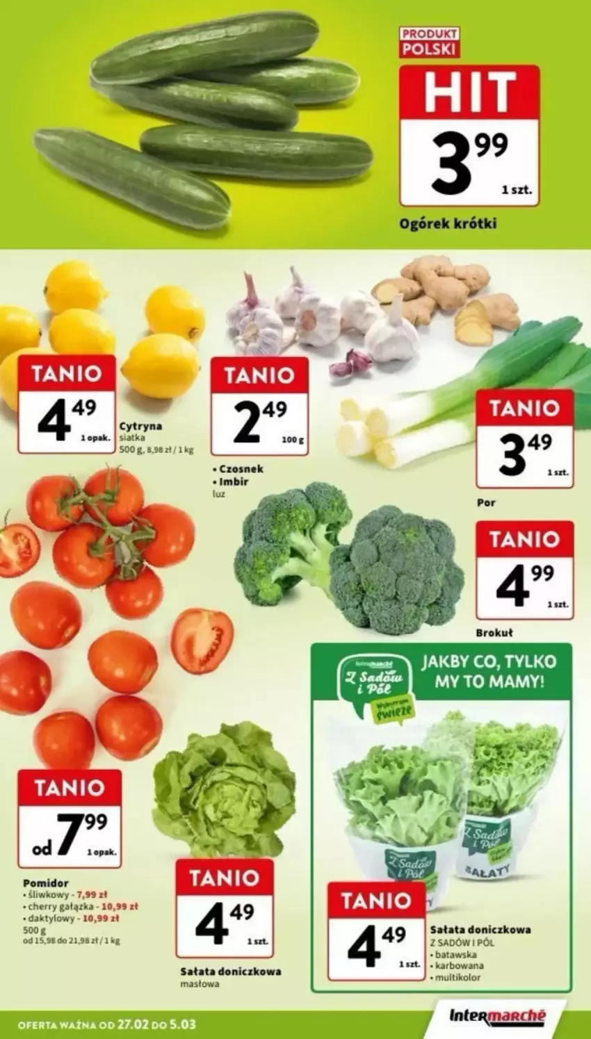 Gazetka promocyjna Intermarche - ważna 27.02 do 08.03.2025 - strona 5 - produkty: Czosnek, Imbir, Masło, Sałat, Siatka