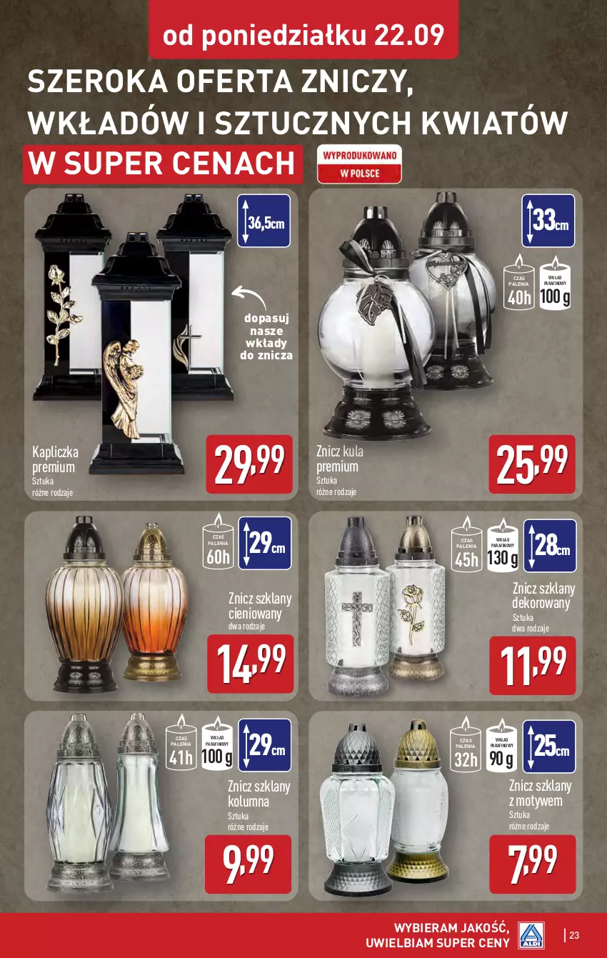 Gazetka promocyjna Aldi - Pełna oferta - ważna 22.09 do 27.09.2025 - strona 23 - produkty: Znicz