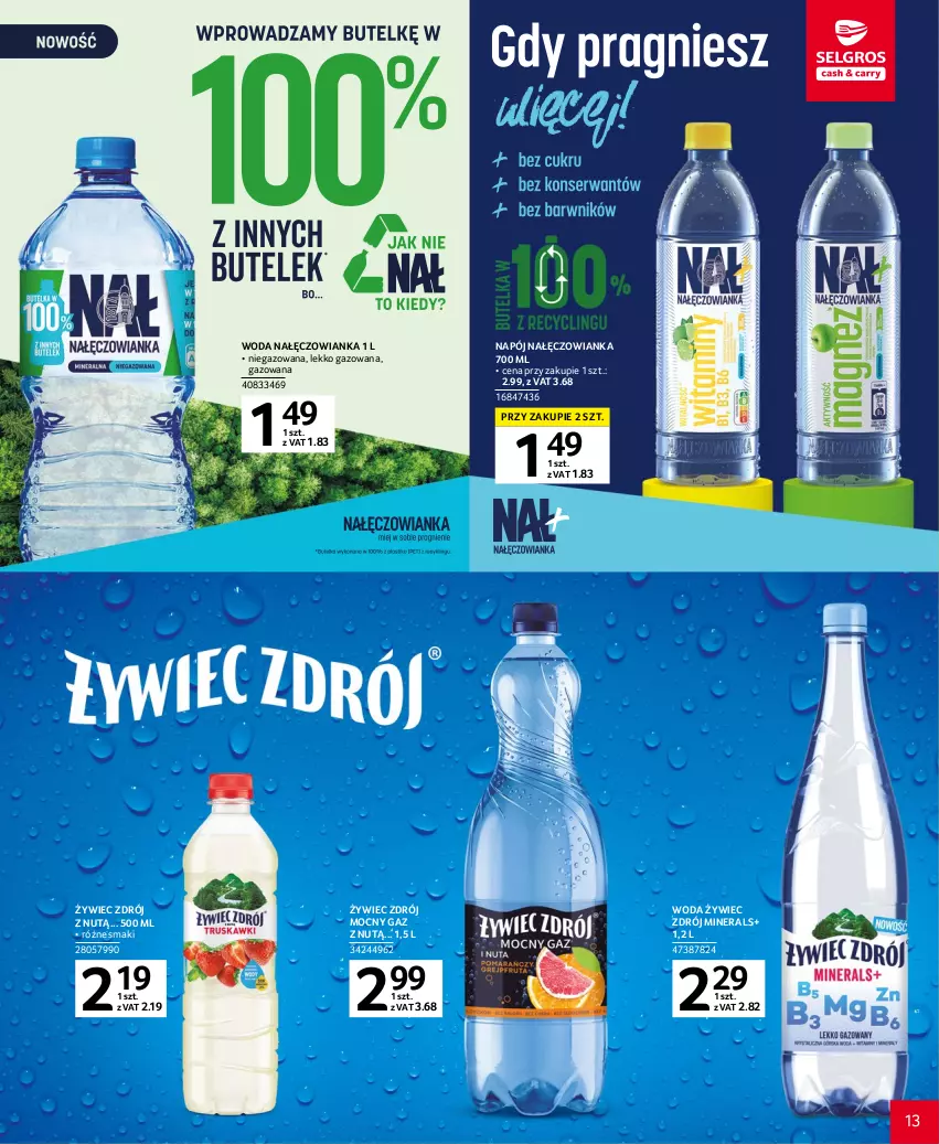 Gazetka promocyjna Selgros - Katalog Grill - ważna 20.04 do 02.05.2023 - strona 13 - produkty: Nałęczowianka, Napój, Woda