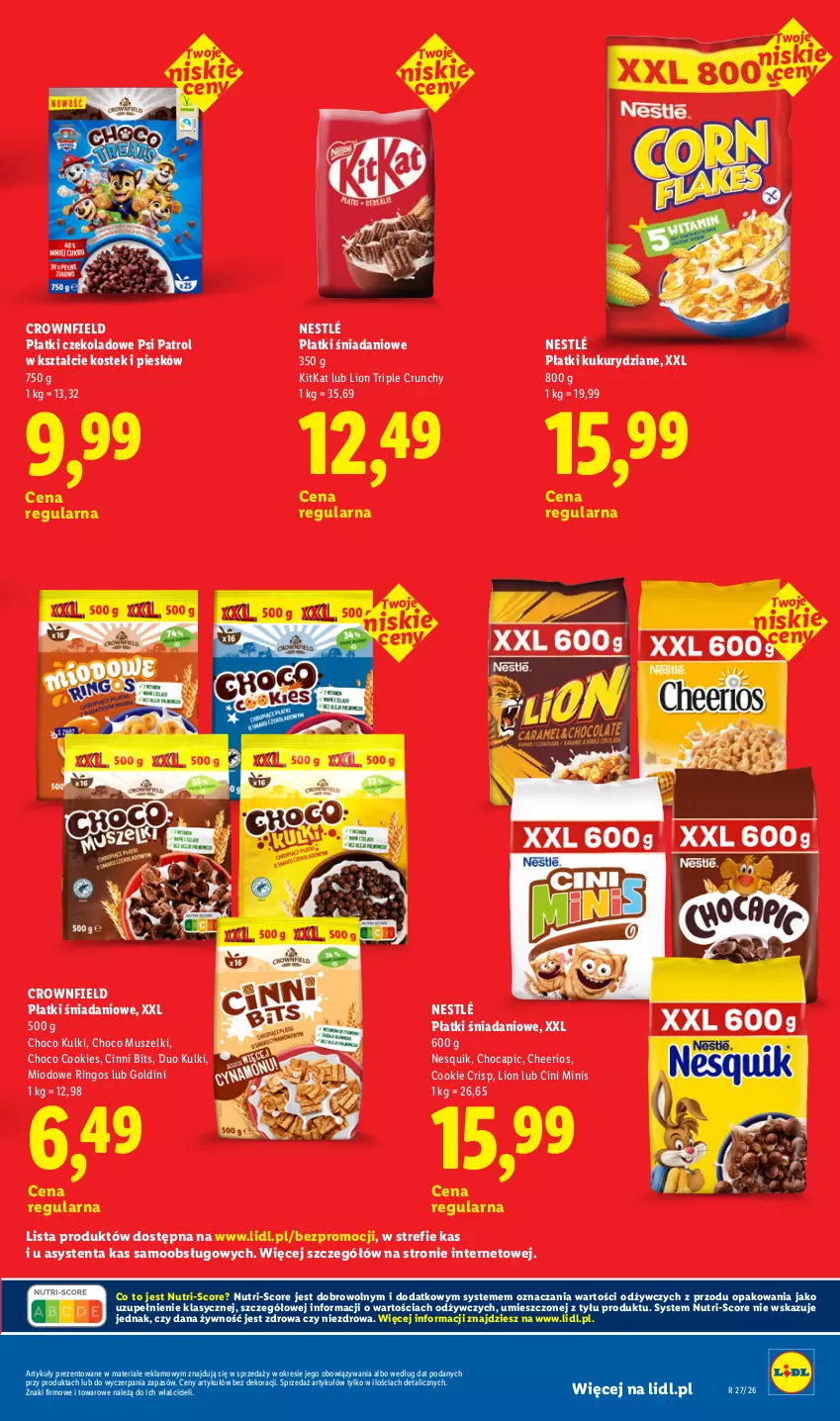 Gazetka promocyjna Lidl - Rewolucja cenowa! - ważna 16.09 do 30.09.2026 - strona 17 - produkty: Cheerios, Cini Minis, Danio, Lion, Mus, Nesquik, Nestlé, Psi Patrol, Stek