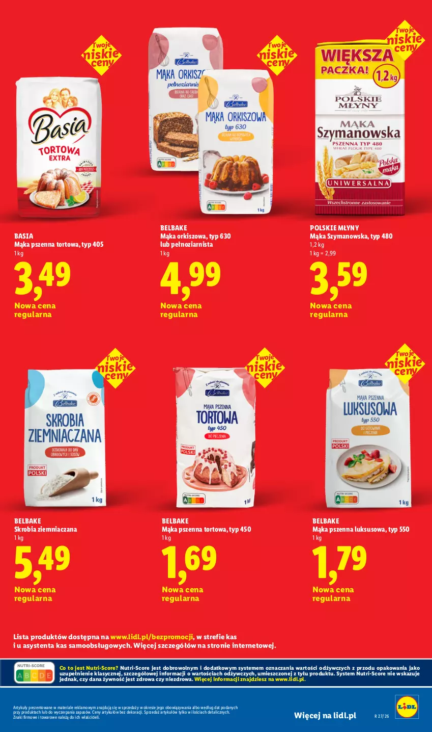 Gazetka promocyjna Lidl - Rewolucja cenowa! - ważna 16.09 do 30.09.2026 - strona 19 - produkty: Basia, Mąka, Mąka pszenna, Polskie Młyny, Skrobia ziemniaczana