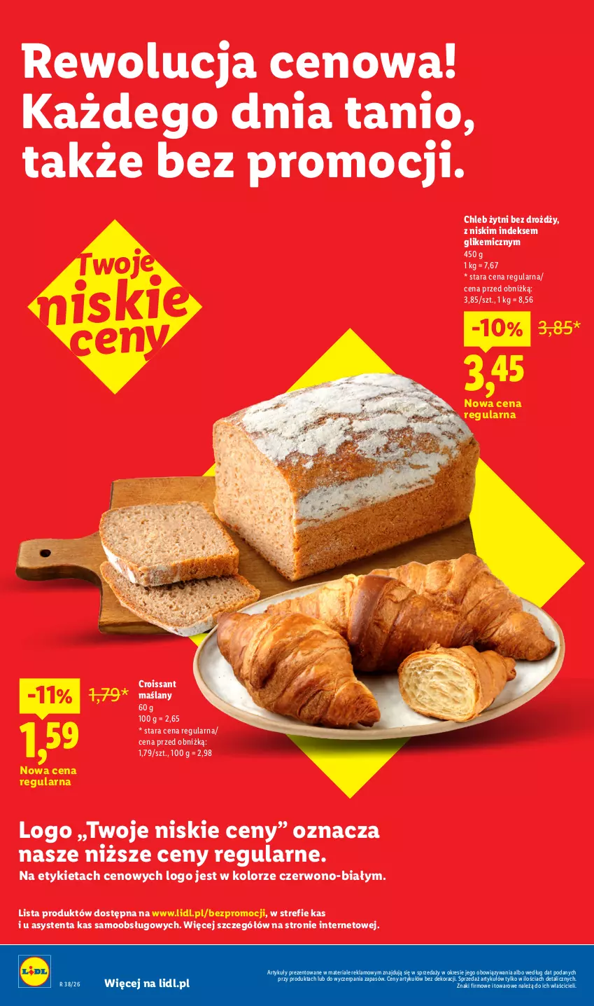 Gazetka promocyjna Lidl - Rewolucja cenowa! - ważna 16.09 do 30.09.2026 - strona 2 - produkty: Chleb, Croissant
