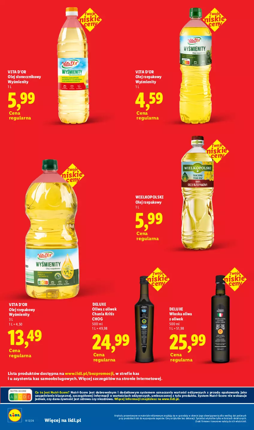 Gazetka promocyjna Lidl - Rewolucja cenowa! - ważna 16.09 do 30.09.2026 - strona 26 - produkty: Olej, Olej rzepakowy, Olej słonecznikowy, Oliwa, Oliwa z oliwek