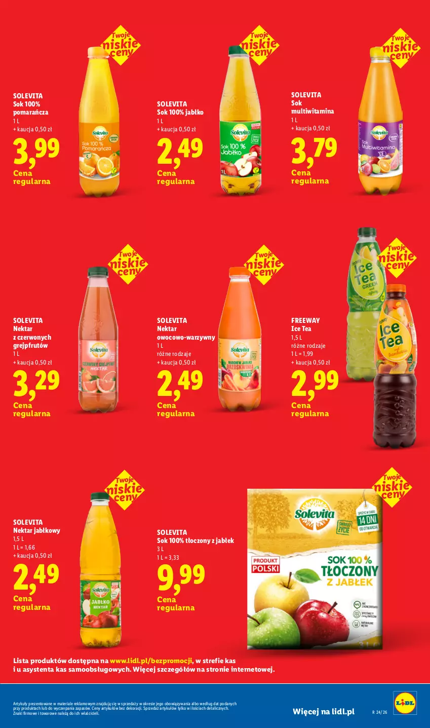 Gazetka promocyjna Lidl - Rewolucja cenowa! - ważna 16.09 do 30.09.2026 - strona 9 - produkty: Grejpfrut, Ice tea, Nektar, Sok