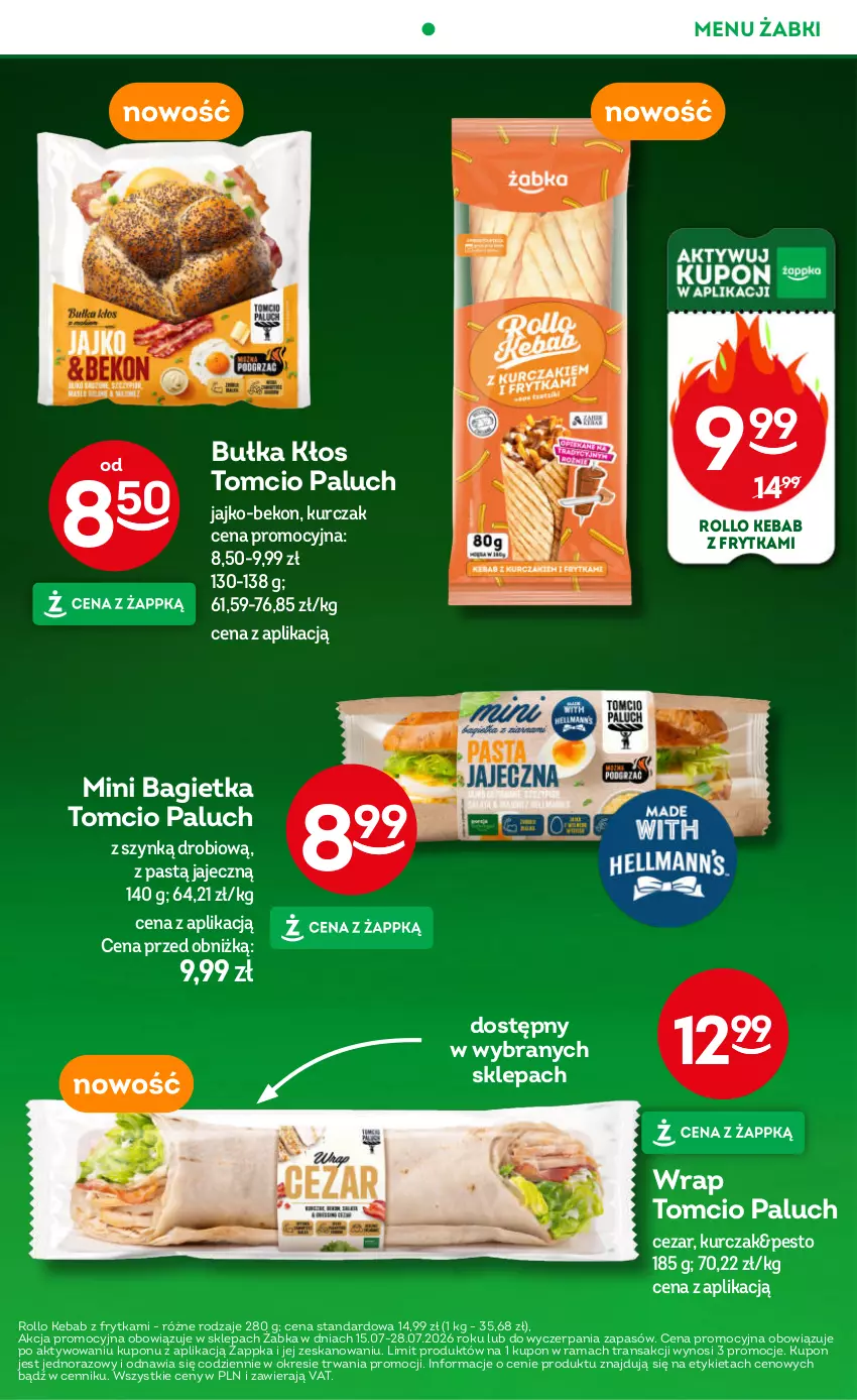 Gazetka promocyjna Żabka - gazetka-promocyjna-29-30-2026 - ważna 15.07 do 28.07.2026 - strona 75 - produkty: Bagietka, Beko, Bułka, Kebab, Kurczak, Pesto, Rama, Tran
