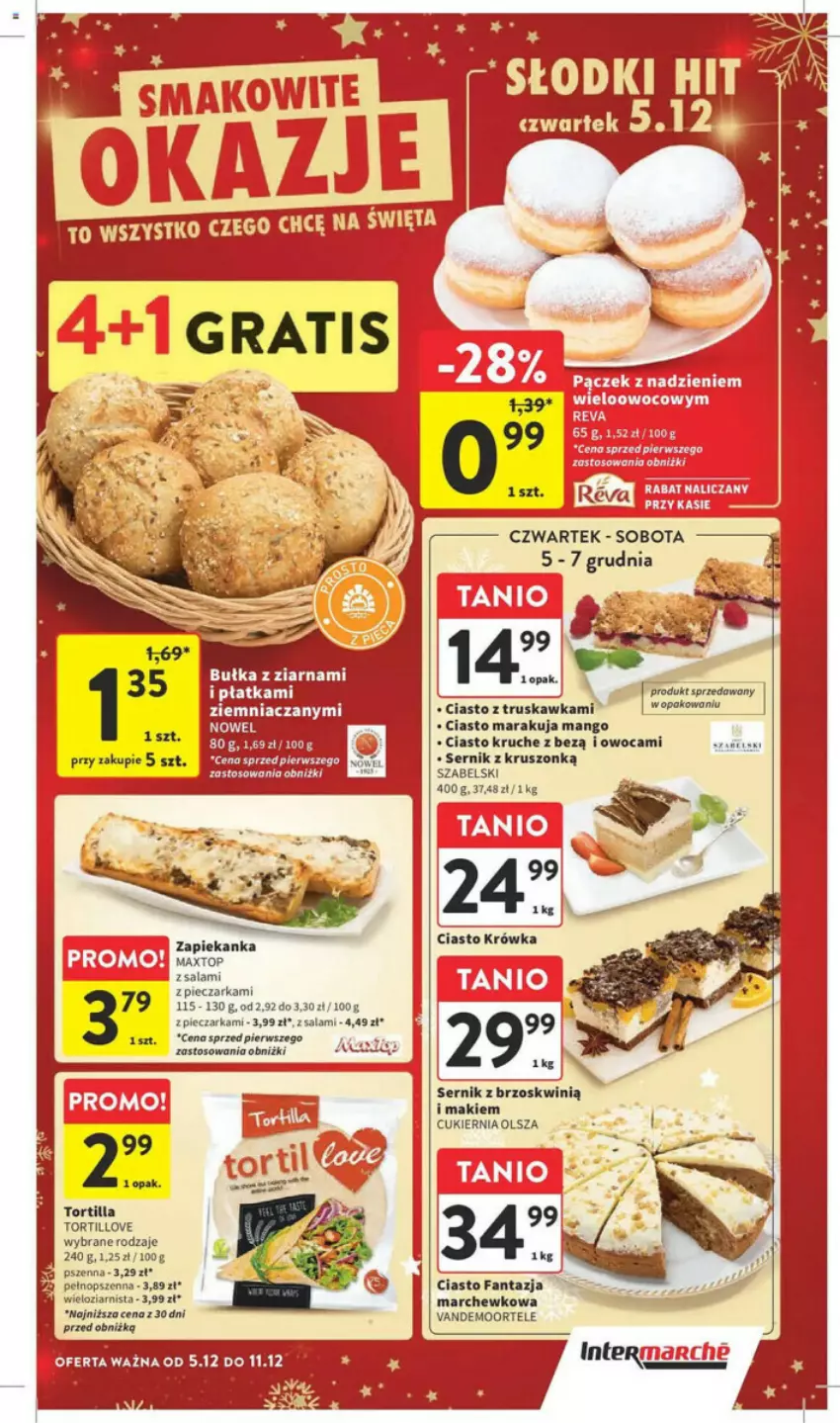 Gazetka promocyjna Intermarche - ważna 05.12 do 11.12.2024 - strona 11 - produkty: Bułka, Cukier, Fa, Fanta, Mango, Piec, Pieczarka, Salami, Ser, Top, Tortilla, Zapiekanka