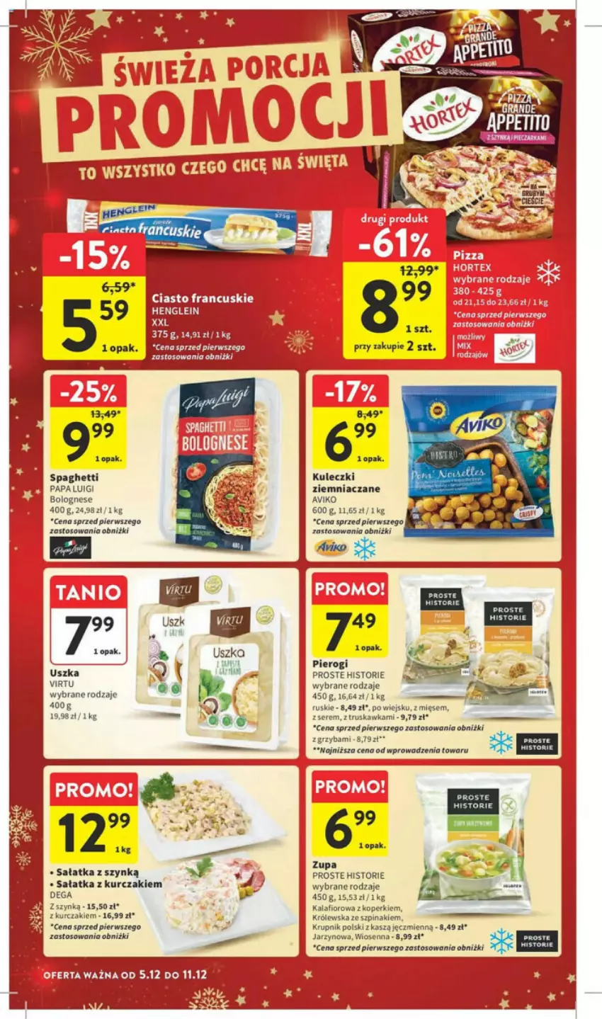 Gazetka promocyjna Intermarche - ważna 05.12 do 11.12.2024 - strona 17 - produkty: Dega, Kalafior, Krupnik, Kurczak, Pierogi, Sałat, Sałatka, Ser, Spaghetti, Szpinak, Zupa