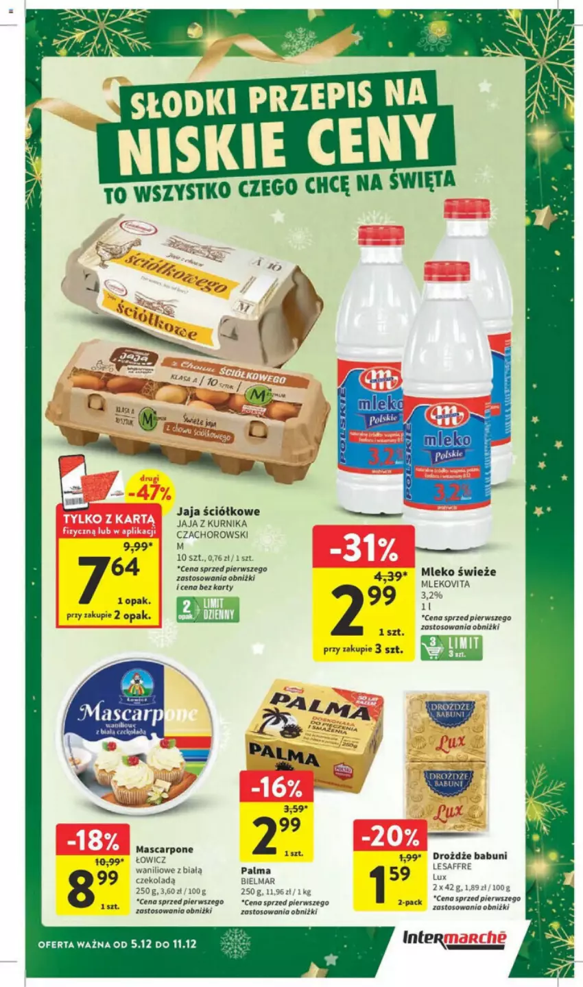 Gazetka promocyjna Intermarche - ważna 05.12 do 11.12.2024 - strona 23 - produkty: Babuni, Czekolada, Jaja, Mascarpone, Mleko, Palma, Por